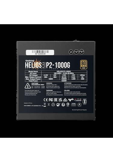 Gamdıas Helıos P2-1000g, 1000w, 80+ Gold, Full Modüler, Aktif Pfc, Gamıng, Atx, Power Supply Psu