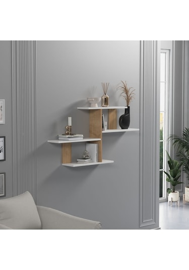 Sitil Duvar Rafı Beyaz Meşe