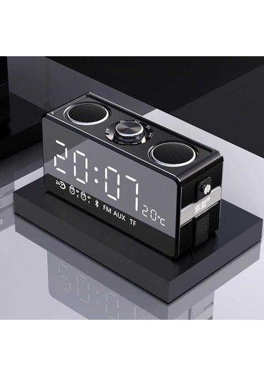 Soaiy S18 Taşınabilir Kablosuz Bluetooth Hoparlör - Dijital Saat & FM Radyo & USB & Hafıza Kartı - ZORE-219773