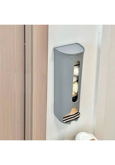 Yaozixa Duvar Montlu Dikey Çanta Depolama Organizatörü, 9x9x30 Cm, Hızlı Erişim Açık Kapağı, Dayanıklı Polipropilen, Market Ve Çöp Çantaları İçin Beyaz