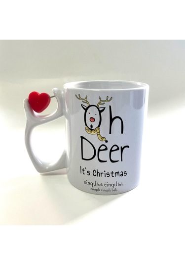 Cingıl Bels Baskılı Dönen Kalp Figürlü Yılbaşı Kupası