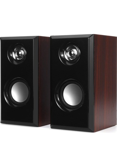 C-8003 Usb Ahşap Desen Pc Hoparlör Subwoofer Ses Sistemi 2.0