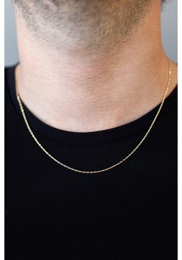 14 Ayar Altın 50 Cm Erkek Zincir Kolye N11.365