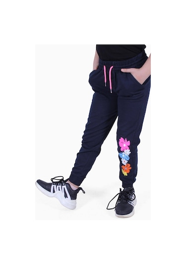 Fyk Kids 3'lü Karışık Desenli, Yüksek Bel Detaylı Kız Çocuk Eşofman Altı Çok Renkli