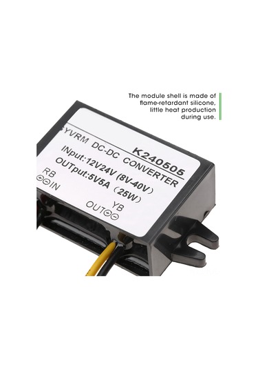 Gajeena 5v 5a Dc-dc Düşürme Güç Modülü, 8-40v Girişli, Su Geçirmez, Ateş Direnci, Aşırı Gerilim/koruma, Araç Led Ekranı Ve Diğer Cihazlar İçin