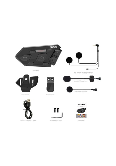 1 Adet Motosiklet Kaskı İnterkom 1200m Bt Kulaklık Kablosuz