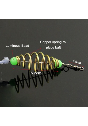 Xiyyadms Gece Balıkçılığı İçin Işıklı Boncuklu, Bakır Yaylı, 5 Gözlü, Çift Yaylı, Taşıma Kollu Otomatik Tutma Ağı