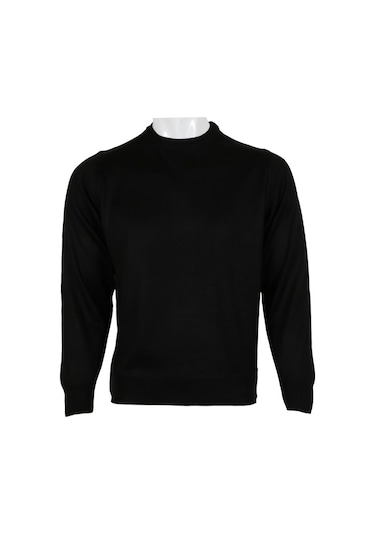 Erkek Kazak Klasik Normal Kesim Yünlü Rar00498 Siyah