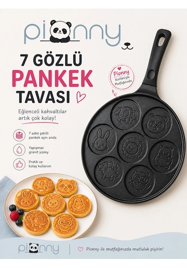 Pionny Döküm 27 Cm Pankek Tavası Siyah Çok Renkli