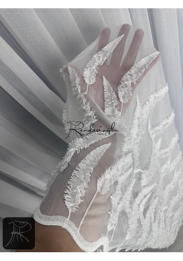 Tül Perde Brillant Marka Püsküllü Etek Geniş İşleme Bakpüs Desen Püskül3