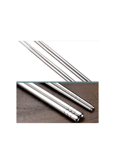 Omeniv İki Çift (4) 304 Hafif Çelik Chopstick Yemek Noodle Sushi