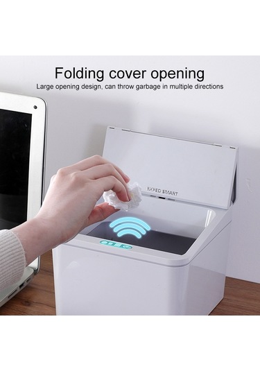 Sones Exped Smart Masaüstü Akıllı İndüksiyon Elektrikli Saklama Kutusu Araba Çöp Kutusu, Renk: 6l Pil Sürümü Gri Diğer
