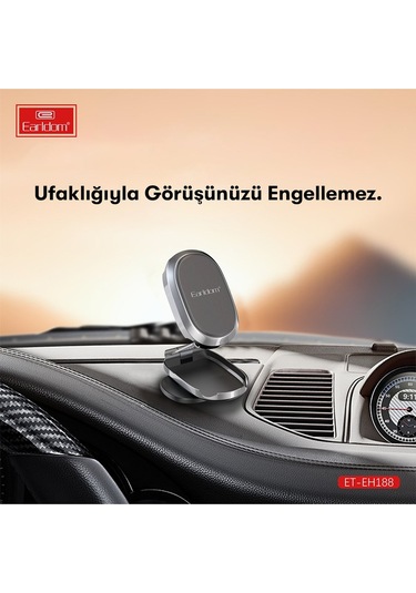 Earldom Eh188 Katlanabilir Manyetik Araç Tutucu - Siyah M414