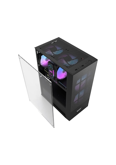 Aıgo A290 Usb3.0 3 12cm Fan Temperli Cam Siyah Atx Kasa Psu Yok