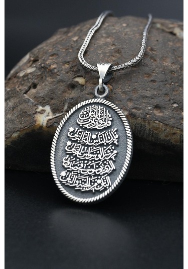Prestij Gümüş Nas Suresi 925 Ayar Gümüş Kolye Zincir