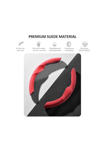 Shineyee Tesla Model 3/y İçin Kaymaz Süet Direksiyon Kılıfı - Erkek/kadın