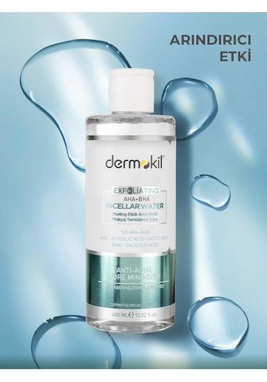 Dermokil Exfoliating Aha+Bha Niacinamide Micellar Makyaj Temizleme Suyu 400 ML