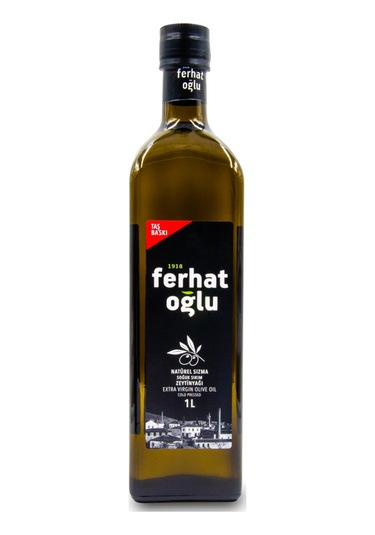 Ferhatoğlu Natürel Sızma Soğuk Sıkım Taş Baskı Zeytinyağı Cam 1 L