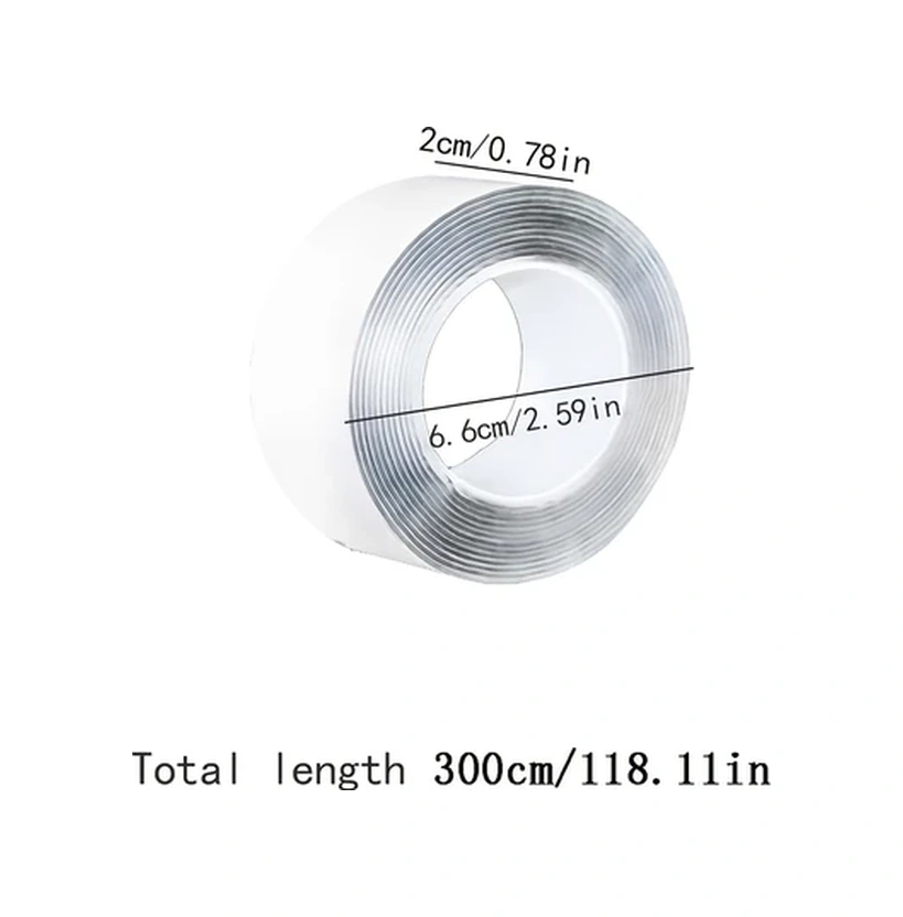 Dashanshop 1 Adet Çift Taraflı Nano Bant Ekstra Güçlü Yıkanabilir Beton Duvar Yapıştırıcı 1.1x0.78 İnç