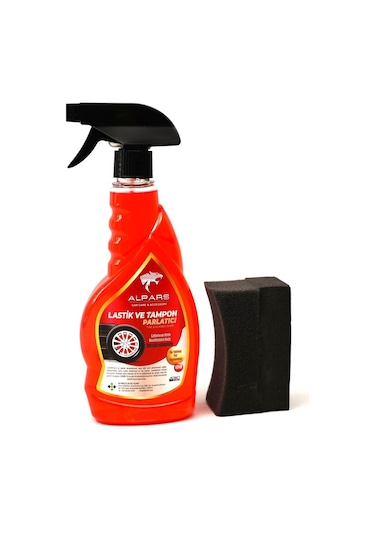 Alpars Araba Lastik Parlatıcı Tampon Parlatıcı 500 ML + Lastik Sünger 2'li Set