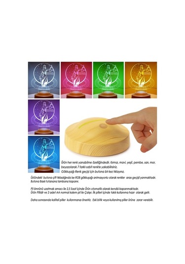 3D Led Lamba Avukat Adalet Kişiye Özel Hediye Gecelambası