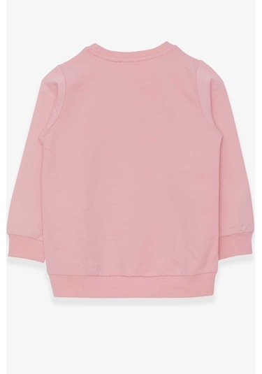 Kız Çocuk Sweatshirt Dostluk Temalı Pudra (6-12 Yaş)