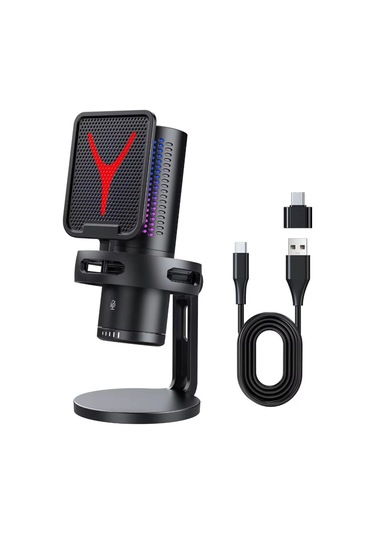 Gm7 Profesyonel Rgb Semi Pro Tak Çalıştır Usb Kablolu Vlog Canlı Yayın Stüdyo Mikrofon