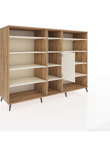 Kronos Dolap 12 Raflı Tek Kapaklı 220x59x163 Çam-aytaşı Çam-aytaşı