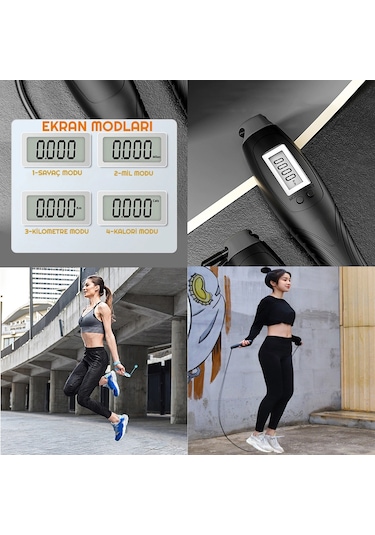 Exeo Dijital Ekranlı Sayaçlı Atlama İpi + Egzersiz Topları