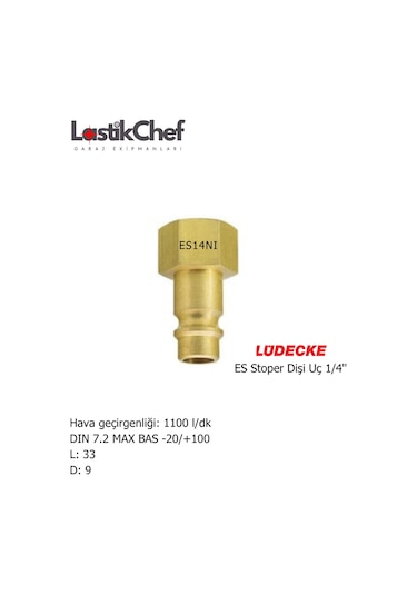 Lüdecke Es14nı Es Stoper Dişi Uç R1/4"