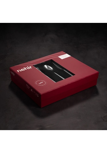 Nehir Fulya Sade 12 Kişilik 60 Parça Çatal Kaşık Takımı Gümüş