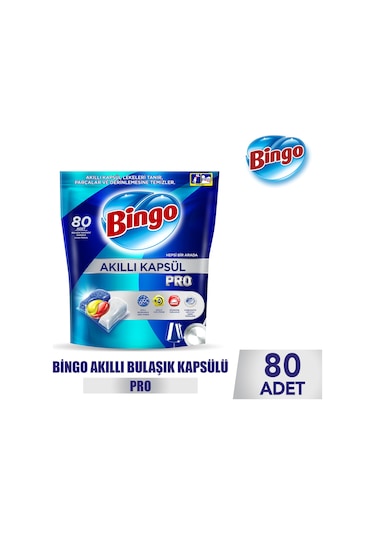 Bingo Akıllı Kapsül Pro Bulaşık Makinesi Deterjanı 80 Tablet