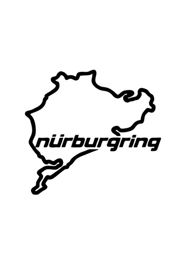 Nürburgring Araba Sticker 17x17 Cm Siyah