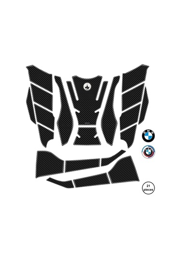 Bmw F800 2025 İle Uyumlu Kaydırmaz 6d Karbon 21 Parça Tank Pad Seti Gc71 KARBON