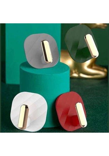 2li Yapışkanlı Retro Askılık Dolap Kapak Kulpu Gri Gri