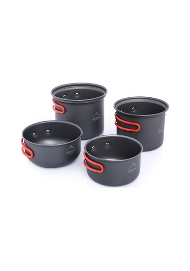 Wıdesea Wsc-102 4 Adet/Takım Pişirme Gereçleri Yürüyüş Kamp Pot Tava Kase Tencere 2-3 Kişi Için Fda Sertifikası Yok Bpa Içermez