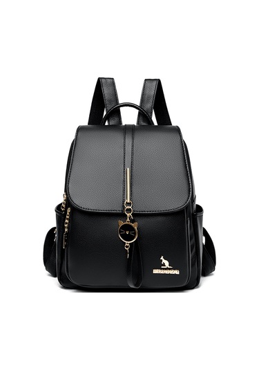 Su Geçirmez Kadın Sırt Çantası Yaz Yeni Stil Moda Kedi Kolye Bayan Sırt Çantası Düz Renk Basitsiyah Diğer