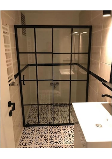 Blackline Luxuryline Siyah İki Duvar Arası Cam Duşakabin H:190 Siyah