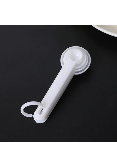 5 Adet Pişirme Pişirme Aletleri Plastik Ölçü Kaşığı Ölçü Kepçesi Ölçekli Siyah