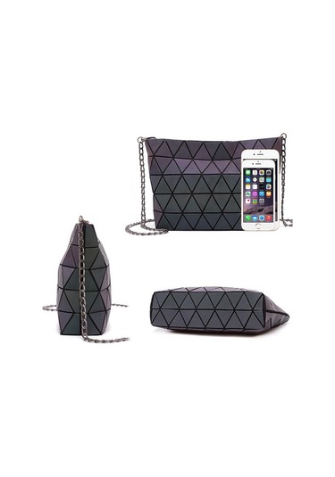 Messenger Çanta Kadın Zincir Çanta Moda Aydınlık Geometrik Sling Çanta Omuz Askısı Kadın Bolsas Feminina 5 Siyah