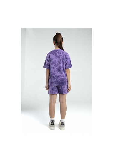 Kappa 362415 Kız Çocuk Tie-dye Şort Bermuda Pijama Takım Lila