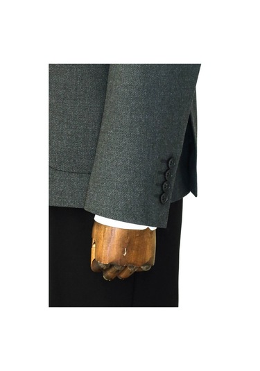 Kendinden Desenli Slim Fit Sivri Yaka Gri Erkek Ceket 001