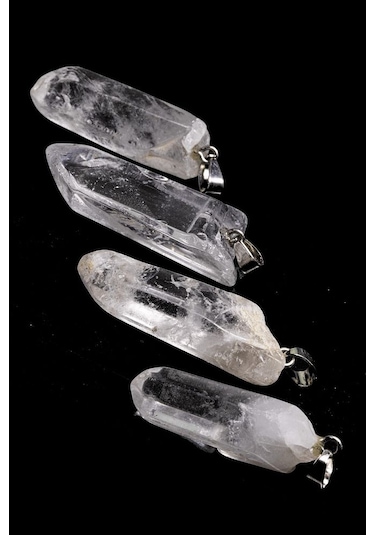 Sertifikalı Ham Işlenmemiş Kristal Kuvars Taşı Kolye Çok Renkli