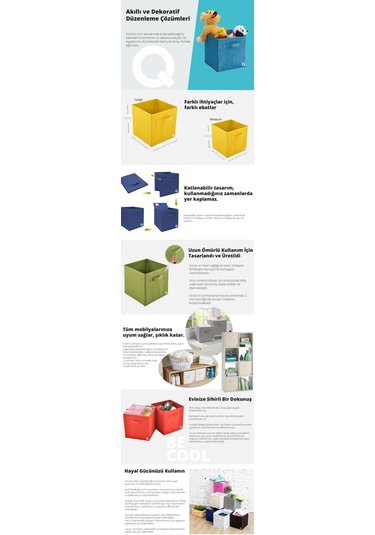 Çok Amaçlı Dolap İçi Düzenleyici Kutu - Mavi - Mapı-435293 Renkl