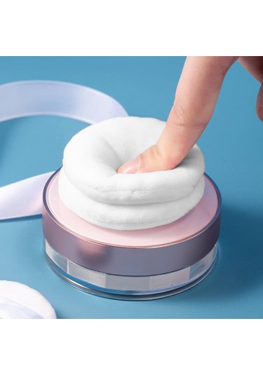 5 Adet Beyaz Yumuşak Kadife Yuvarlak Pudra Pufu, Göz Çevresi Ve Köşe Uygulaması, Fondöten Karıştırma İçin Makyaj Blenderi, Tüm Cilt Tipleri İçin Uygun