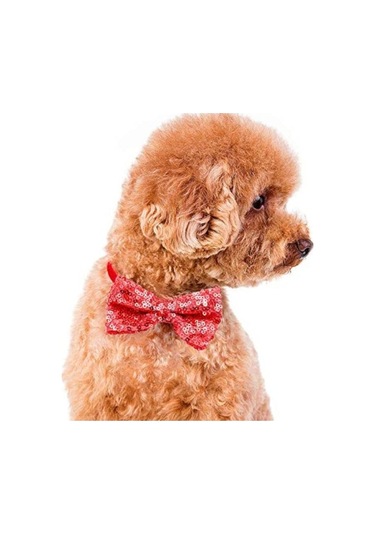 Leezsingamazon Sıcak Evcil Hayvan Kedi Köpek Tasması Aksesuarları Payet Papyon Tatil Parti Dekorasyonu Kırmızı