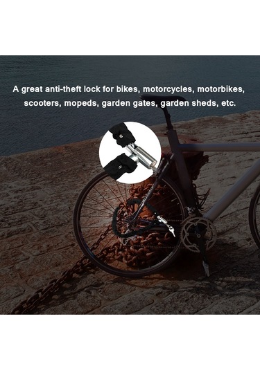 Symbee Dayanıklı Çelik Zincir Kilit - Bisiklet, Motosiklet Ve Scooter İçin Kırılmaz Çelik Kilit - 80cm Uzunluk - 2 Anahtarlı
