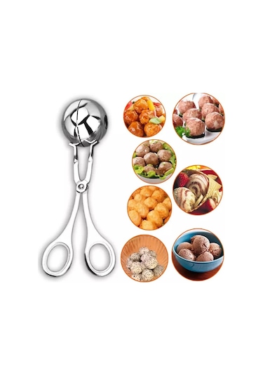 Köfte Makinesi Klip Balık Topu Pirinç Topu Yapma Kalıp Paslanmaz Gümüş