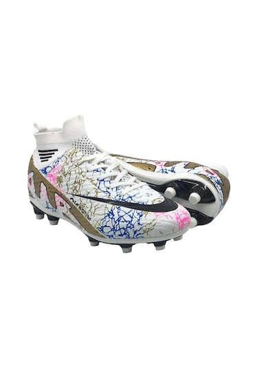 Taşpınar Laliga Erkek Günlük Çoroplı Halı Çim Saha Dişli Krampon Bağcıklı Spor Ayakkabı 36-45 Beyaz