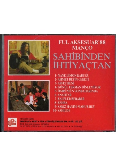 Sahibinden İhtiyaçtan Barış Manço CD